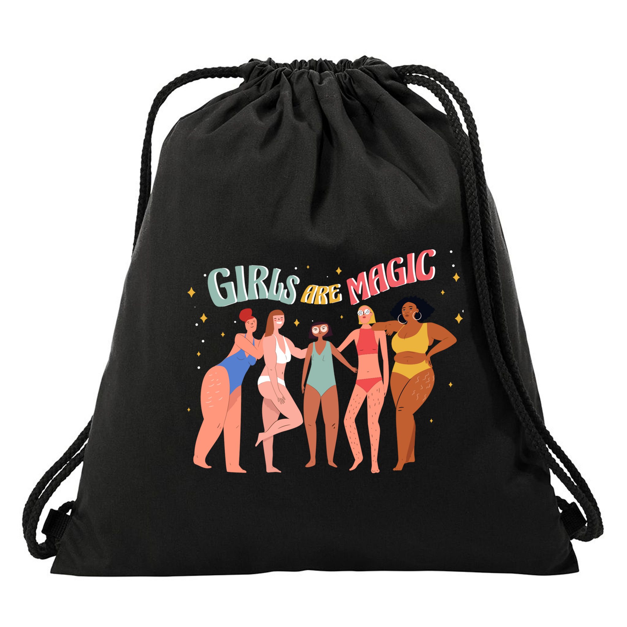 Girls Are Magic Drawstring Bag