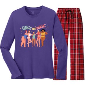 Girls Are Magic Women's Long Sleeve Flannel Pajama Set 