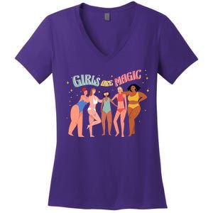 Girls Are Magic Women's V-Neck T-Shirt