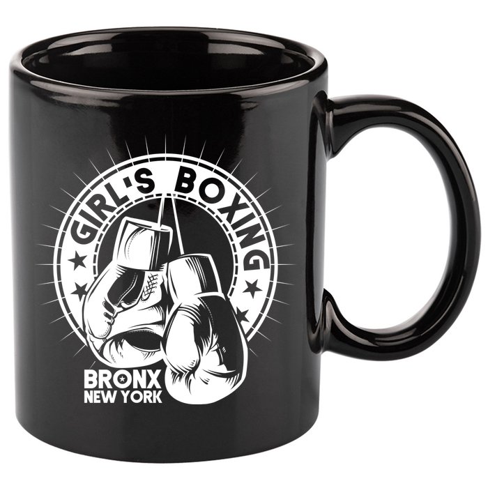 Girl's Boxing Bronx New York 11oz C Handle Ceramic Mug