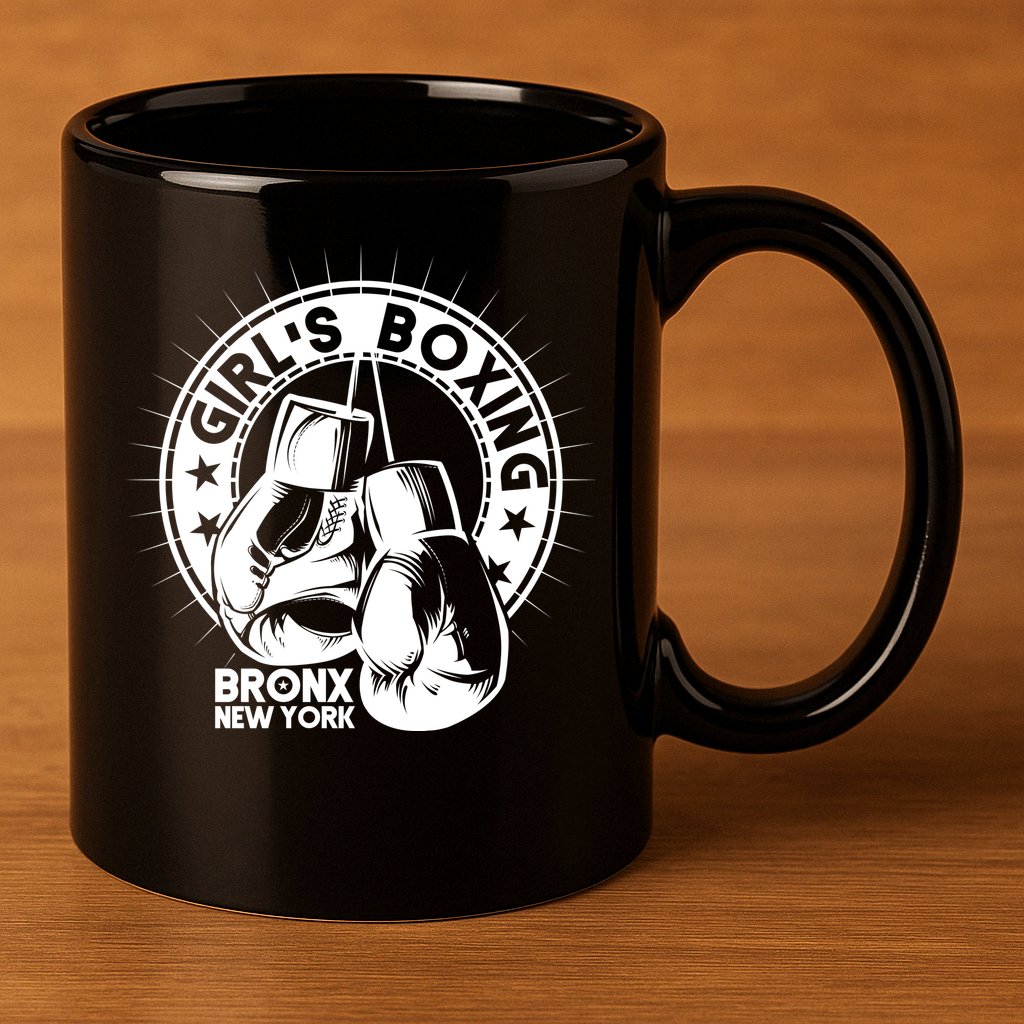 Girl's Boxing Bronx New York 11oz C Handle Ceramic Mug