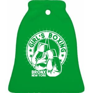 Girl's Boxing Bronx New York Ceramic Bell Ornament