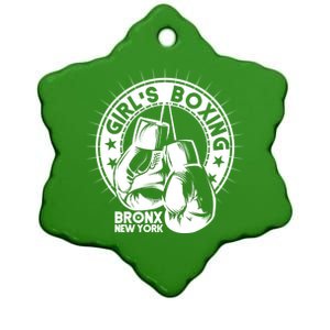 Girl's Boxing Bronx New York Ceramic Star Ornament