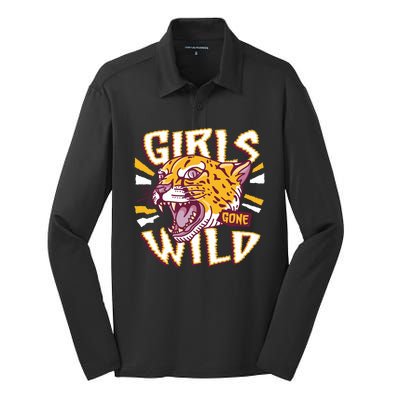 Girls Gone Wild Cheetah Silk Touch Performance Long Sleeve Polo