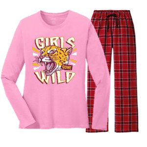 Girls Gone Wild Cheetah Women's Long Sleeve Flannel Pajama Set 