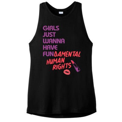 Girls Just Wanna Have Fun-damental Human Rights Ladies PosiCharge Tri-Blend Wicking Tank