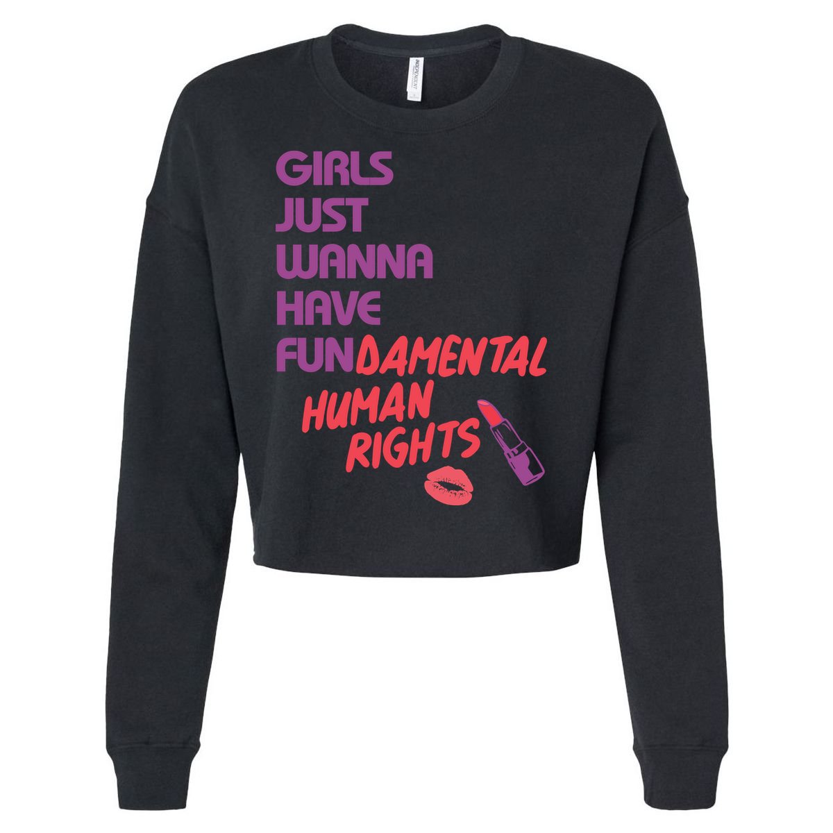 Girls Just Wanna Have Fun-damental Human Rights Cropped Pullover Crew