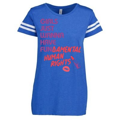 Girls Just Wanna Have Fun-damental Human Rights Enza Ladies Jersey Football T-Shirt