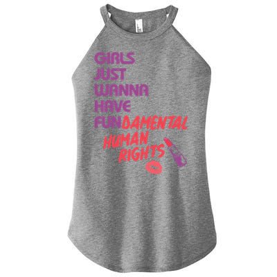 Girls Just Wanna Have Fun-damental Human Rights Women's Perfect Tri Rocker Tank