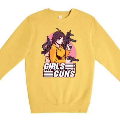 Girls Just Wanna Have Guns Anime Premium Crewneck Sweatshirt