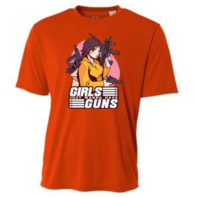 Girls Just Wanna Have Guns Anime Cooling Performance Crew T-Shirt