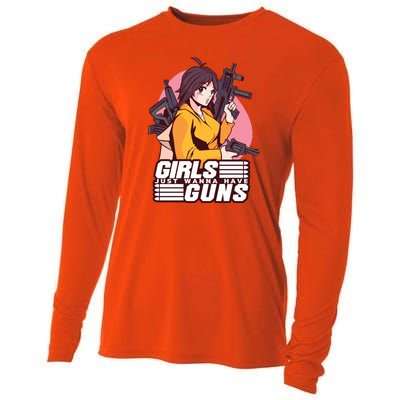 Girls Just Wanna Have Guns Anime Cooling Performance Long Sleeve Crew