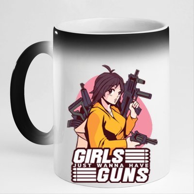 Girls Just Wanna Have Guns Anime 11oz Black Color Changing Mug