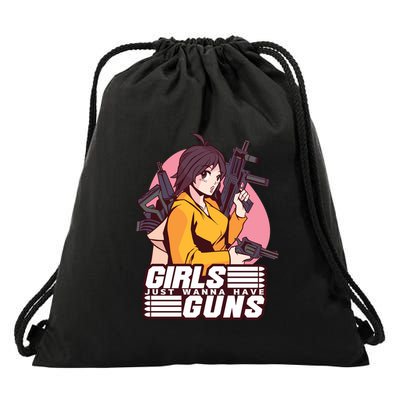Girls Just Wanna Have Guns Anime Drawstring Bag