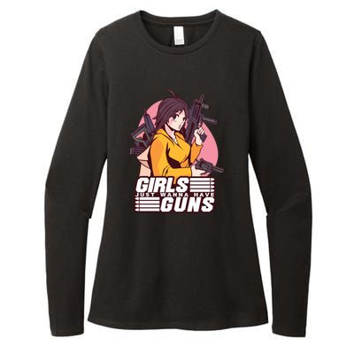 Girls Just Wanna Have Guns Anime Womens CVC Long Sleeve Shirt