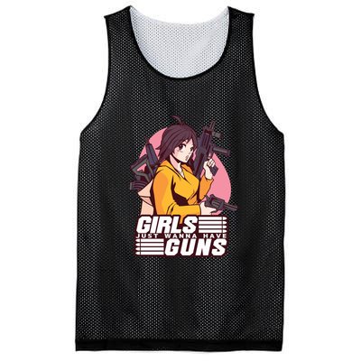 Girls Just Wanna Have Guns Anime Mesh Reversible Basketball Jersey Tank