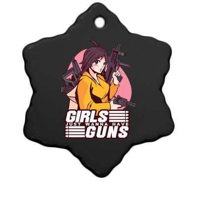 Girls Just Wanna Have Guns Anime Ceramic Star Ornament