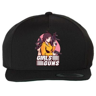 Girls Just Wanna Have Guns Anime Wool Snapback Cap