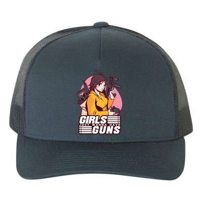 Girls Just Wanna Have Guns Anime Yupoong Adult 5-Panel Trucker Hat