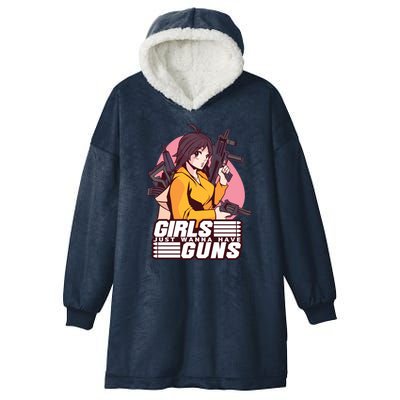 Girls Just Wanna Have Guns Anime Hooded Wearable Blanket