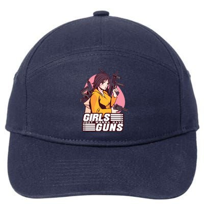 Girls Just Wanna Have Guns Anime 7-Panel Snapback Hat