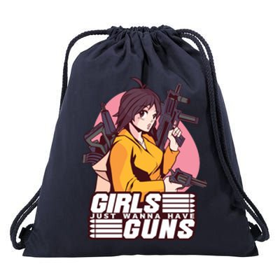 Girls Just Wanna Have Guns Anime Drawstring Bag