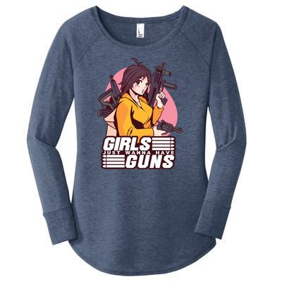 Girls Just Wanna Have Guns Anime Women's Perfect Tri Tunic Long Sleeve Shirt