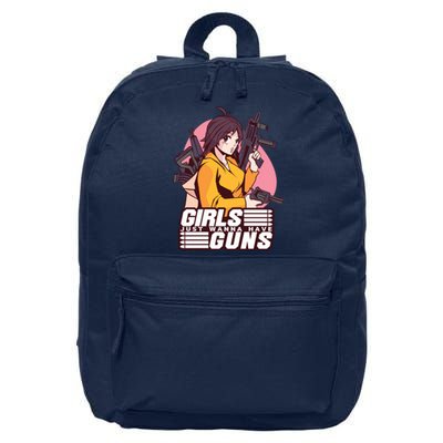 Girls Just Wanna Have Guns Anime 16 in Basic Backpack