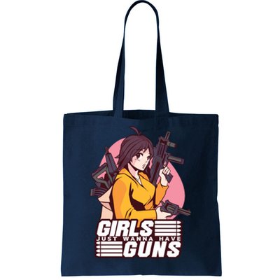 Girls Just Wanna Have Guns Anime Tote Bag