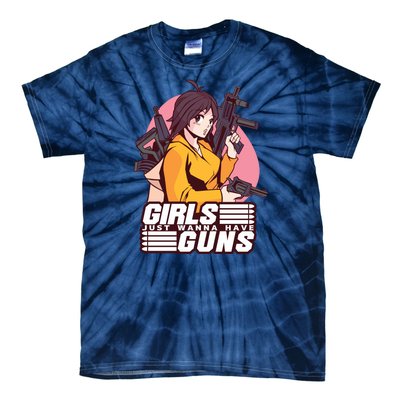 Girls Just Wanna Have Guns Anime Tie-Dye T-Shirt