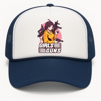 Girls Just Wanna Have Guns Anime Trucker Hat