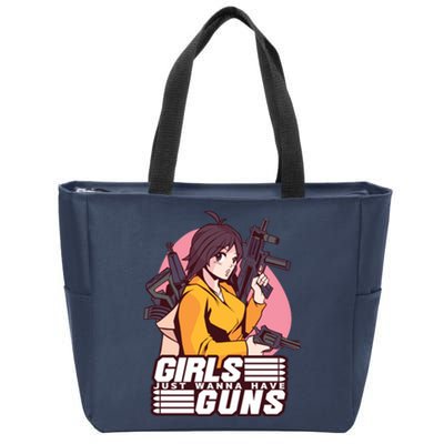 Girls Just Wanna Have Guns Anime Zip Tote Bag