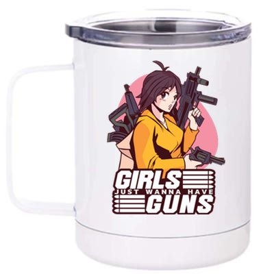 Girls Just Wanna Have Guns Anime 12 oz Stainless Steel Tumbler Cup