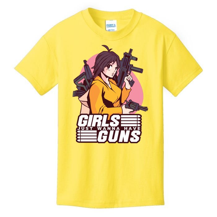 Girls Just Wanna Have Guns Anime Kids T-Shirt