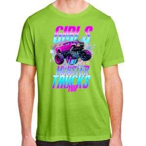 Girls Like Monster Trucks Too Adult ChromaSoft Performance T-Shirt