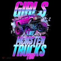 Girls Like Monster Trucks Too Drawstring Bag