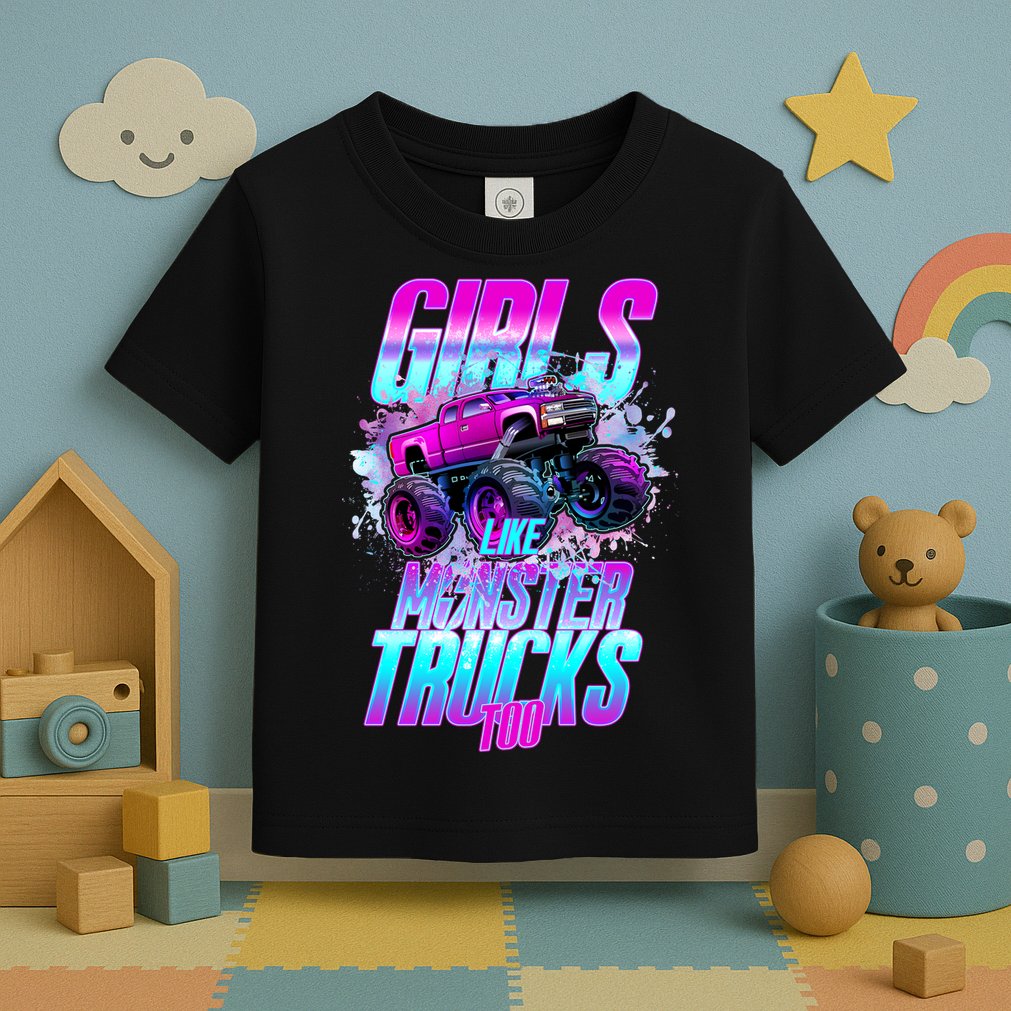 Girls Like Monster Trucks Too Toddler T-Shirt