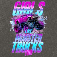 Girls Like Monster Trucks Too Cotton Canvas Backpack