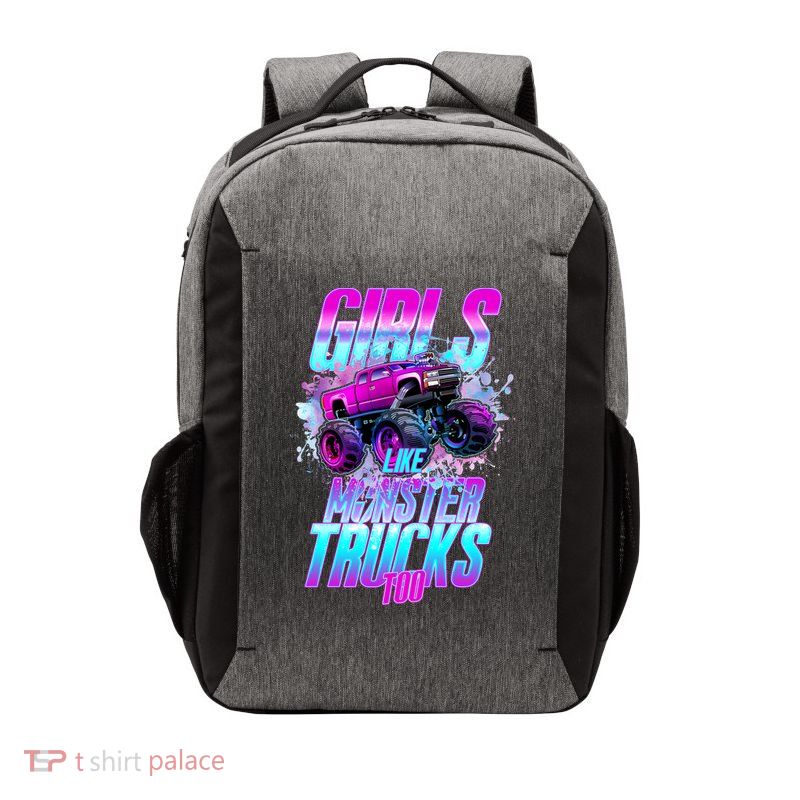 Girls Like Monster Trucks Too Vector Backpack