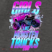 Girls Like Monster Trucks Too Vector Backpack
