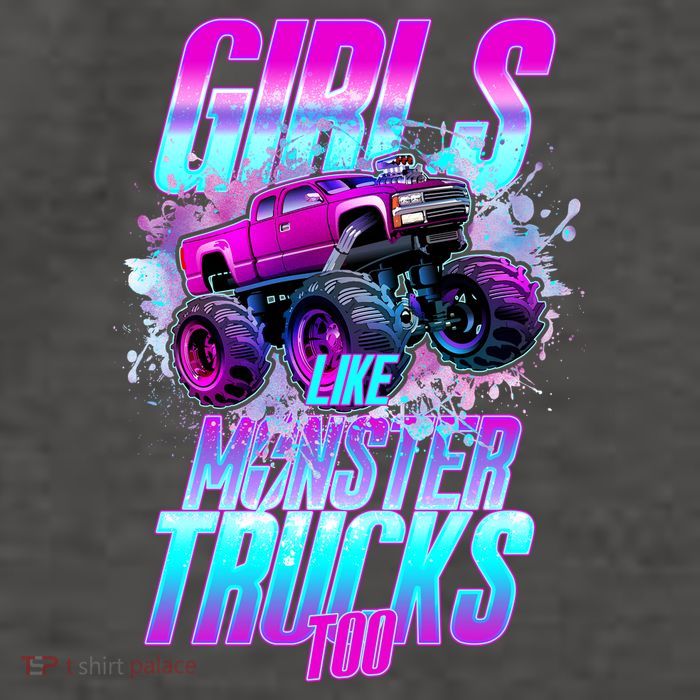 Girls Like Monster Trucks Too Vector Backpack