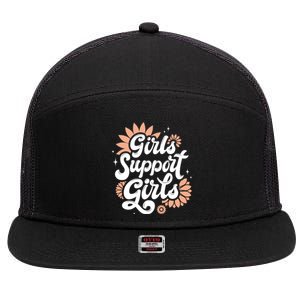 Girls Support Girls 7 Panel Mesh Trucker Snapback Hat