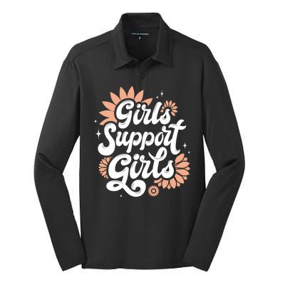 Girls Support Girls Silk Touch Performance Long Sleeve Polo