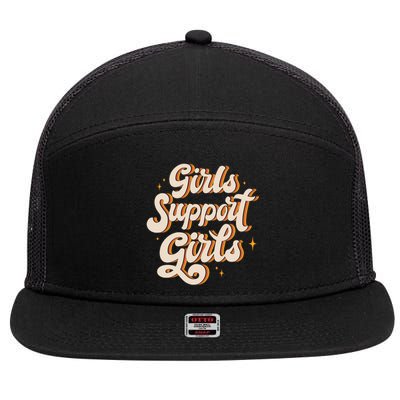 Girls Support Girls Vintage 7 Panel Mesh Trucker Snapback Hat