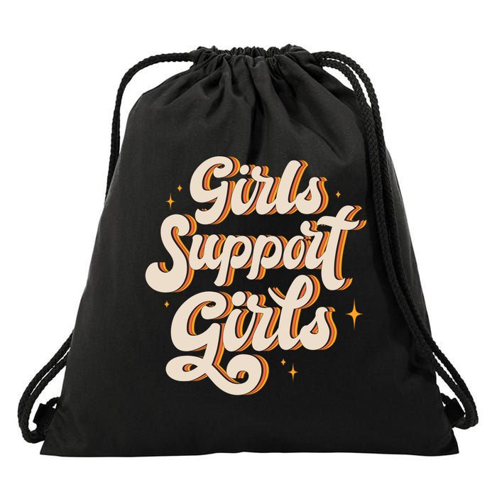 Girls Support Girls Vintage Drawstring Bag