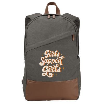 Girls Support Girls Vintage Cotton Canvas Backpack