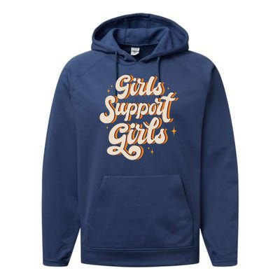 Girls Support Girls Vintage Performance Fleece Hoodie