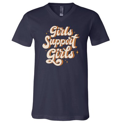 Girls Support Girls Vintage V-Neck T-Shirt