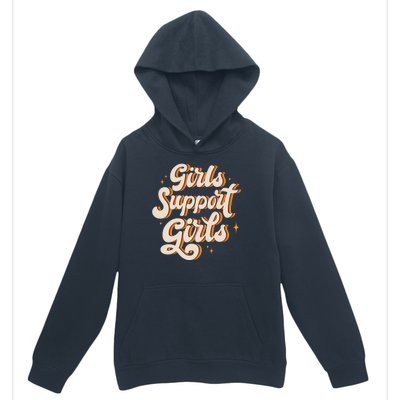 Girls Support Girls Vintage Urban Pullover Hoodie