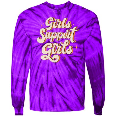 Girls Support Girls Vintage Tie-Dye Long Sleeve Shirt